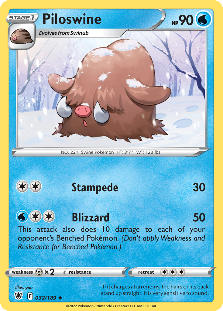 Piloswine — SWSH10: Astral Radiance #032/189