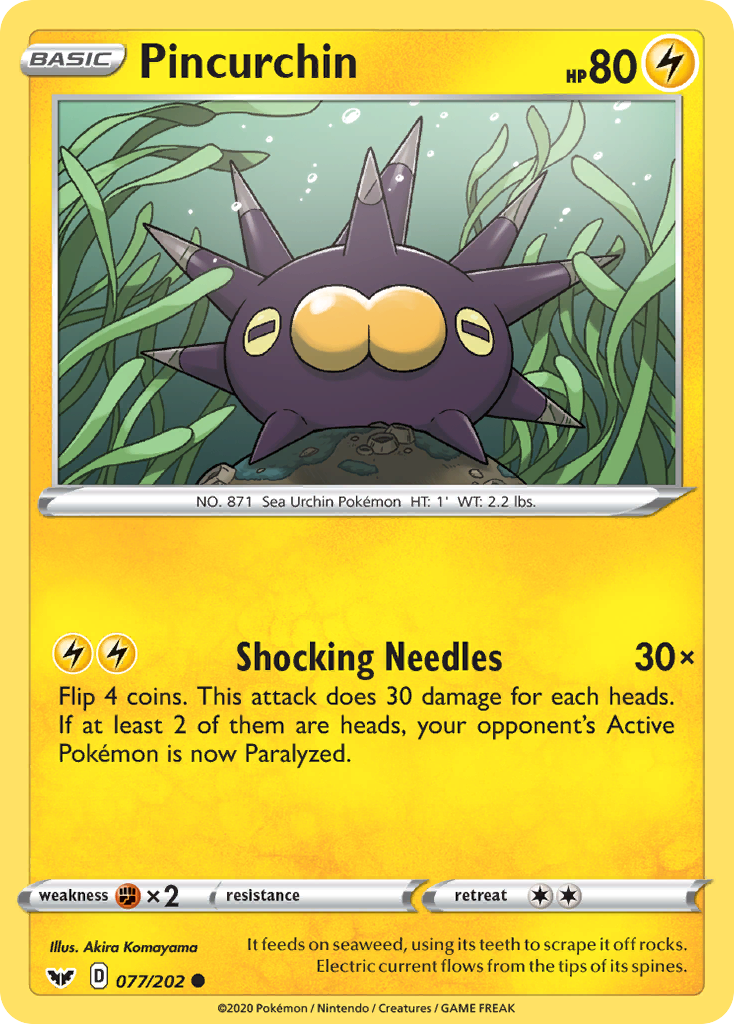 Pincurchin — SWSH01: Sword & Shield Base Set #077/202