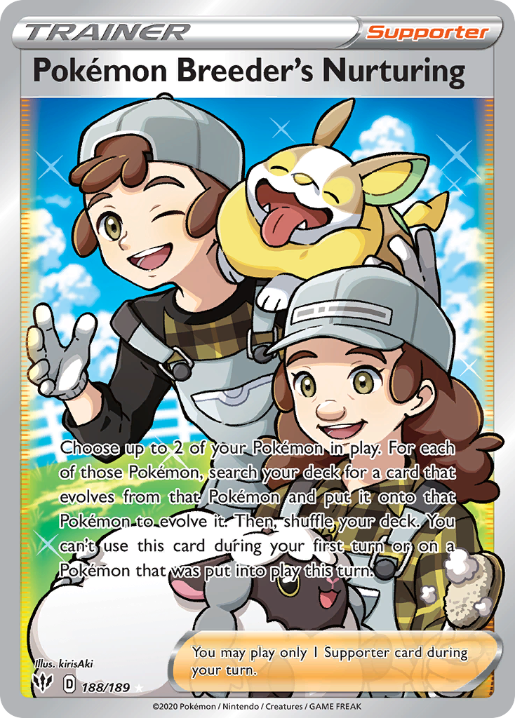 Pokemon Breeder's Nurturing (Full Art) — SWSH03: Darkness Ablaze #188/189