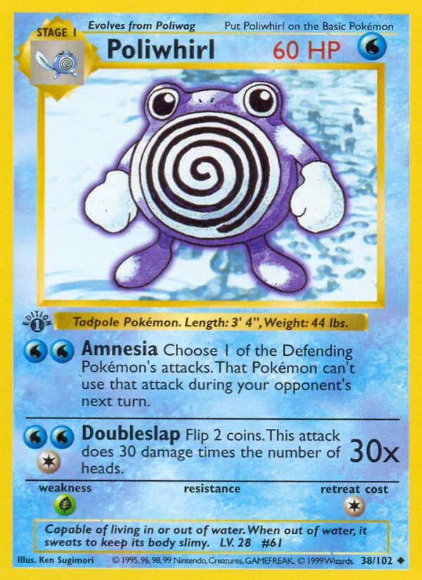 Poliwhirl — Base Set (Shadowless) #038/102