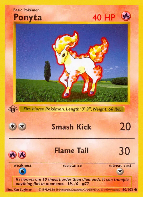 Ponyta — Base Set (Shadowless) #060/102