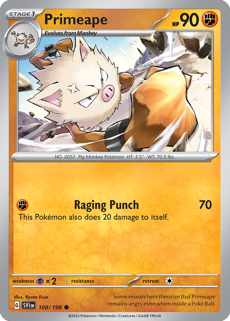 Primeape — SV01: Scarlet & Violet Base Set #108/198