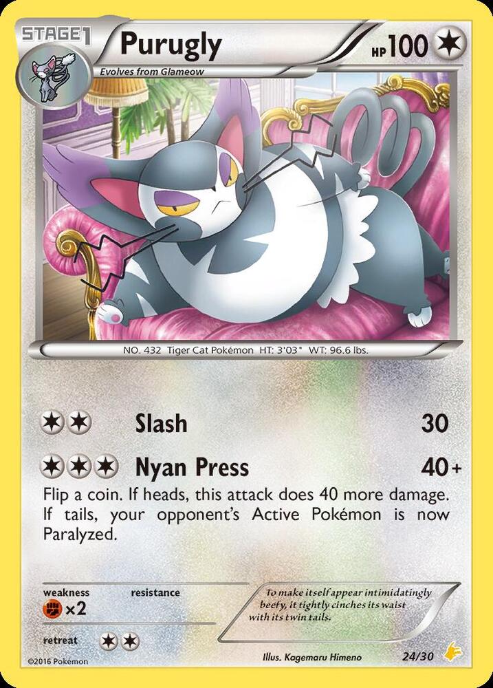 Purugly (24) — XY Trainer Kit: Pikachu Libre & Suicune #24/30