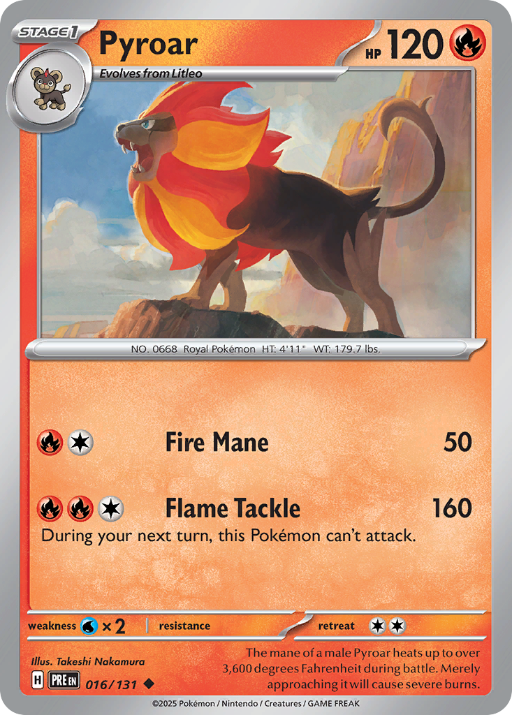 Pyroar (Master Ball Pattern) — SV: Prismatic Evolutions #016/131
