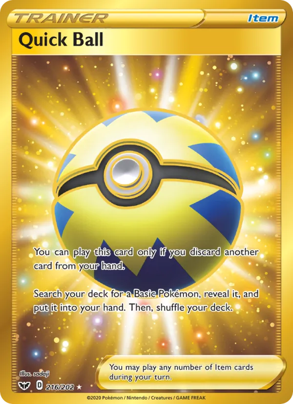 Quick Ball (Secret) — SWSH01: Sword & Shield Base Set #216/202