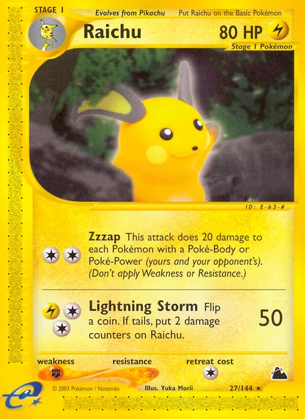 Raichu (27) — Skyridge #027/144