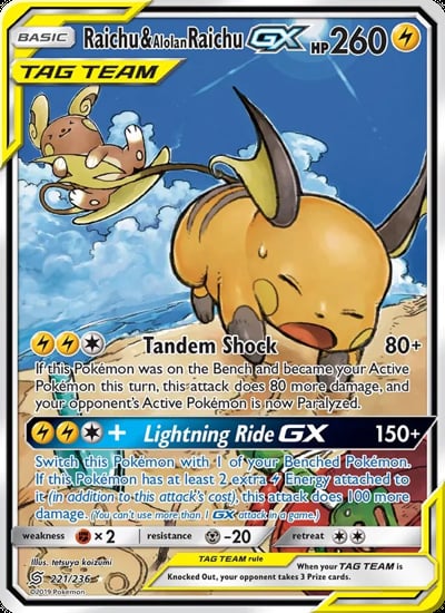 Raichu & Alolan Raichu GX (Alternate Full Art)