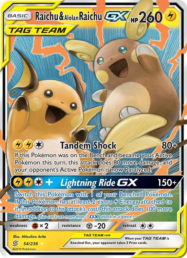 Raichu & Alolan Raichu GX — World Championship Decks #54/236