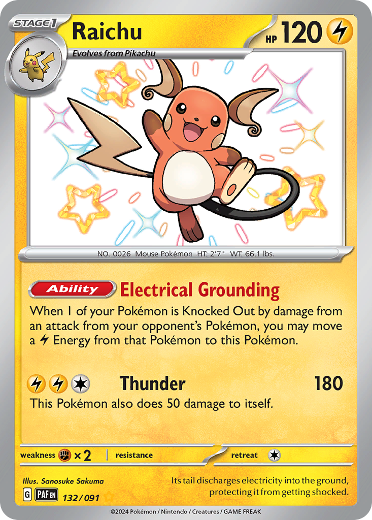 Raichu — SV: Paldean Fates #132/091
