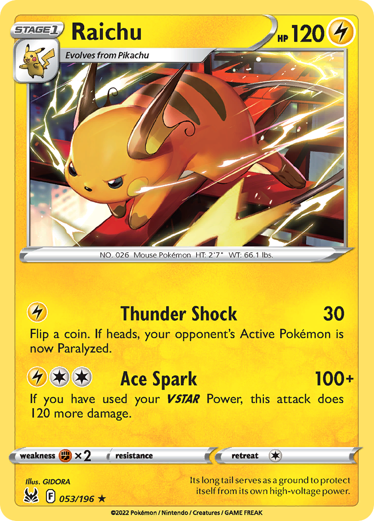 Raichu — SWSH11: Lost Origin #053/196