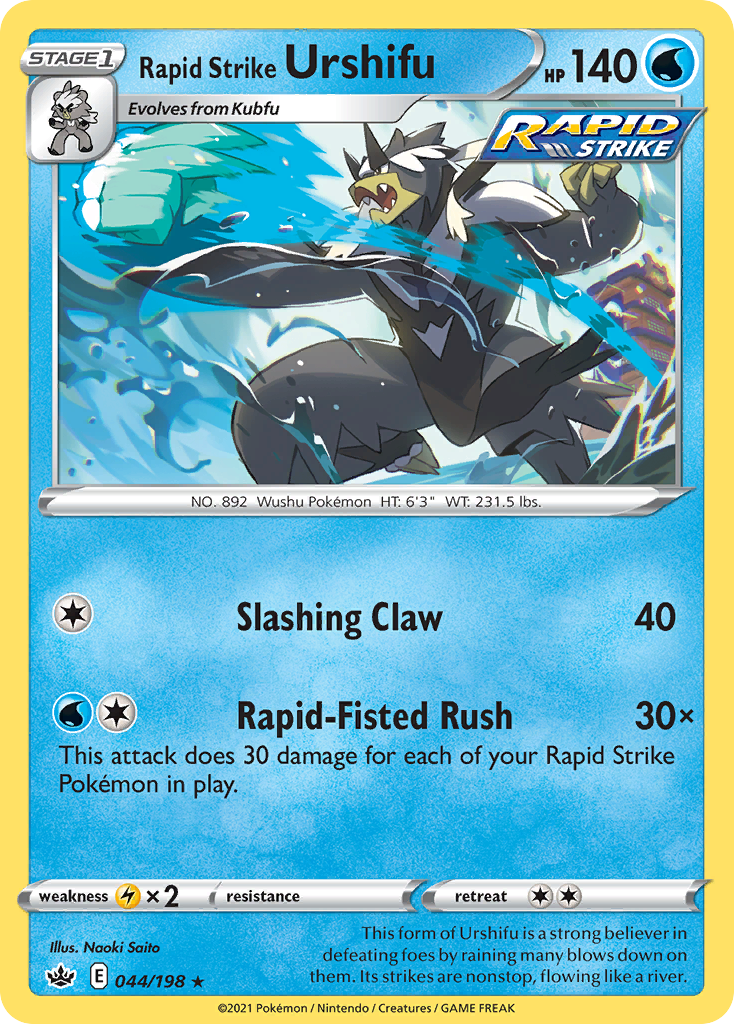 Rapid Strike Urshifu — SWSH06: Chilling Reign #044/198