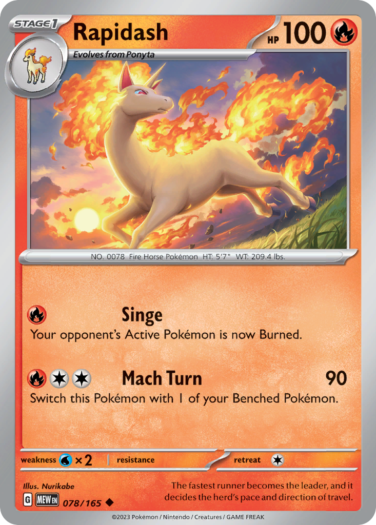 Rapidash — SV: Scarlet & Violet 151 #078/165