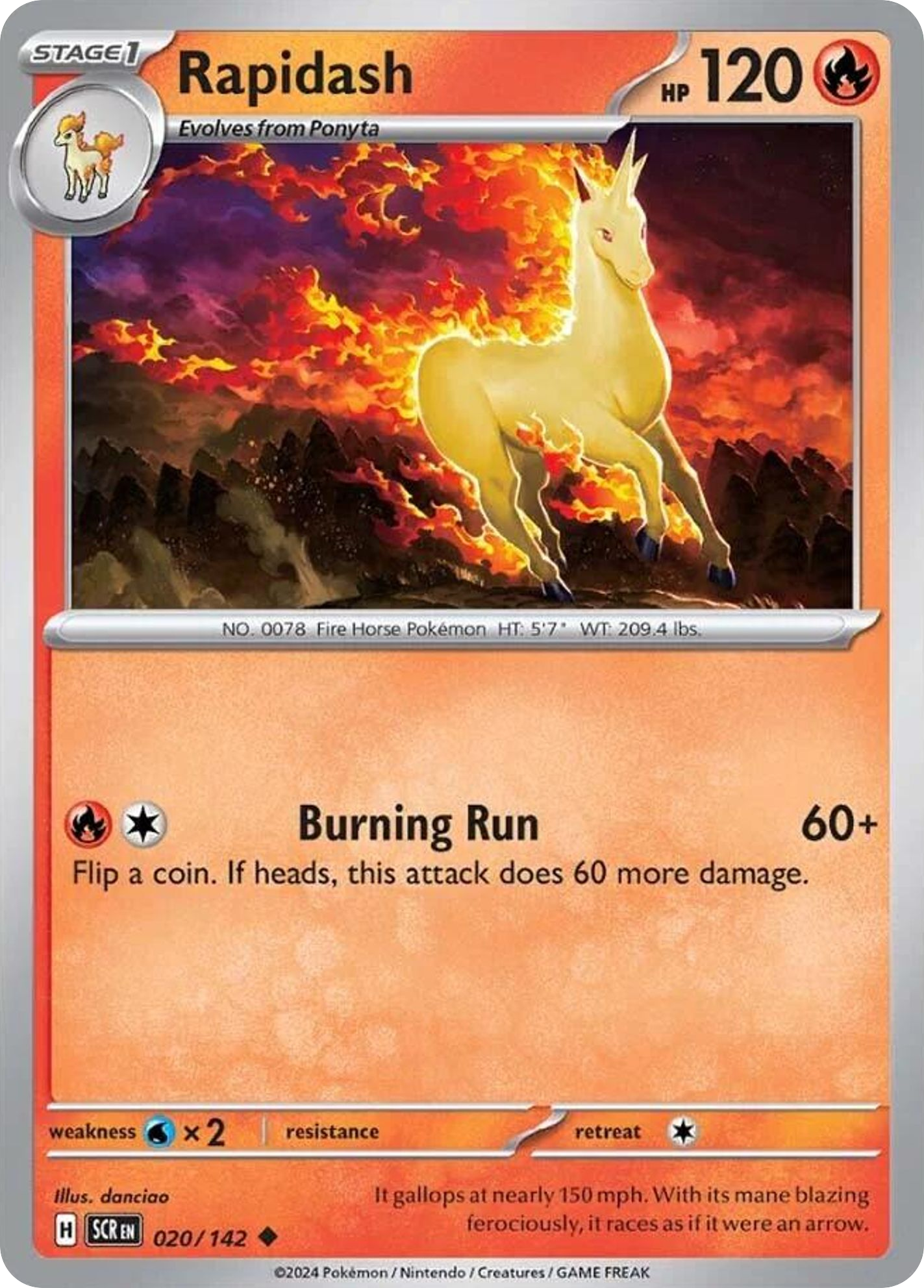 Rapidash — SV07: Stellar Crown #020/142