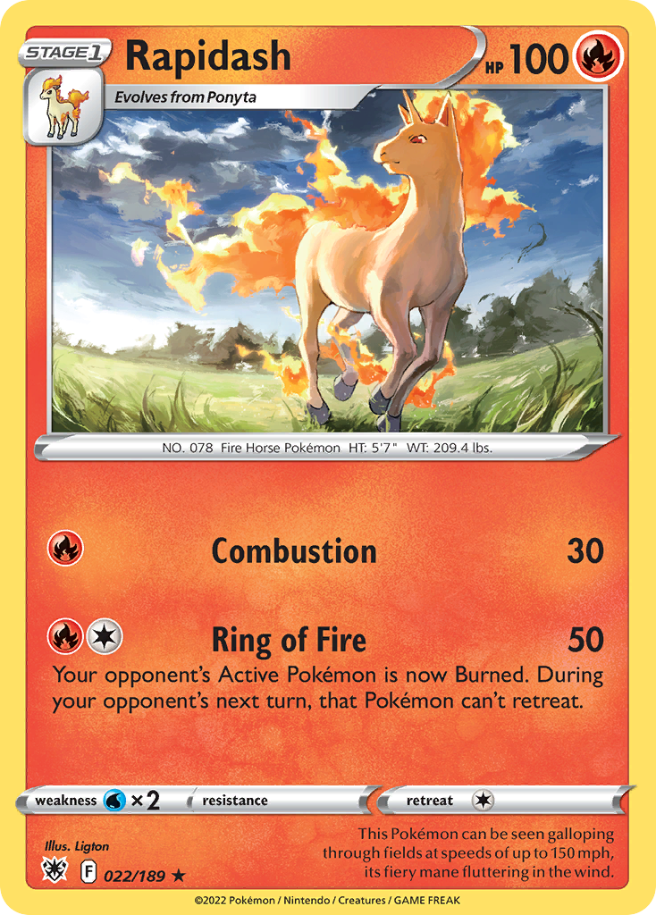 Rapidash — SWSH10: Astral Radiance #022/189
