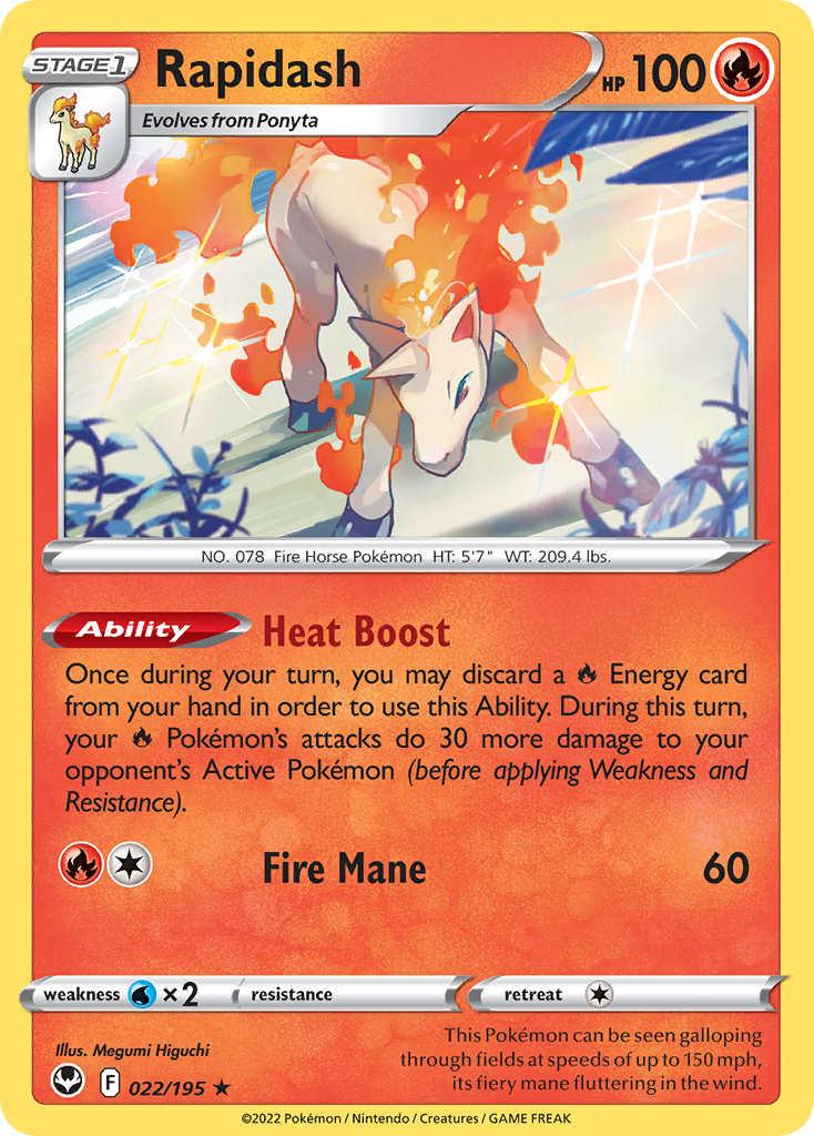 Rapidash — SWSH12: Silver Tempest #022/195