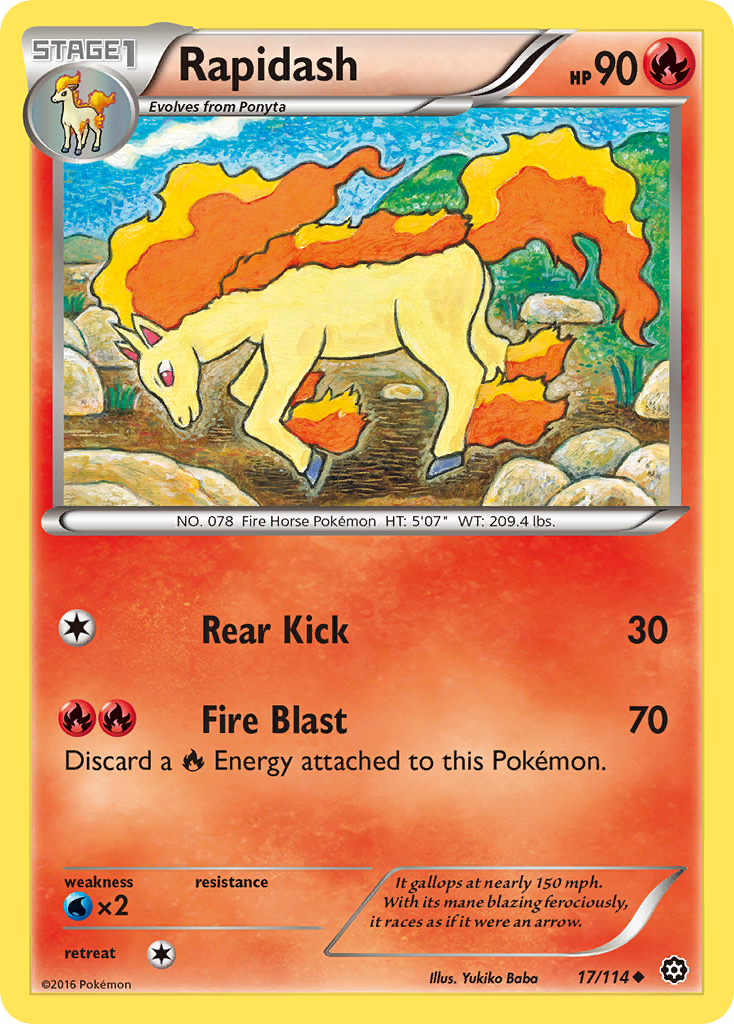 Rapidash — XY - Steam Siege #17/114