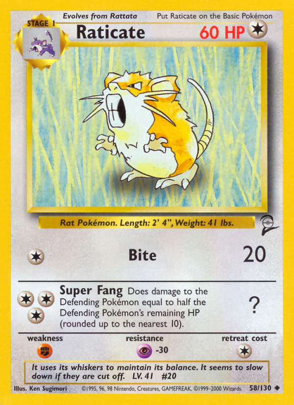 Raticate — Base Set 2 #058/130