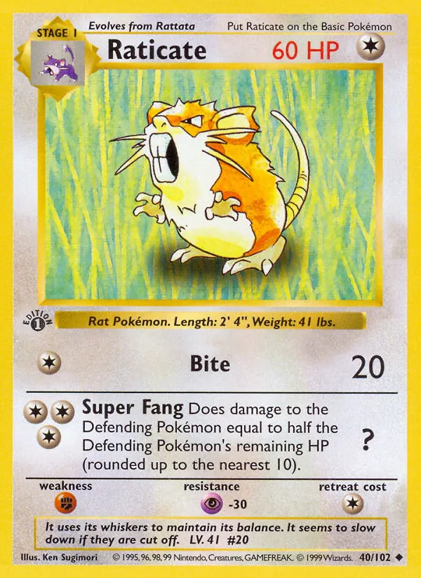 Raticate — Base Set #040/102