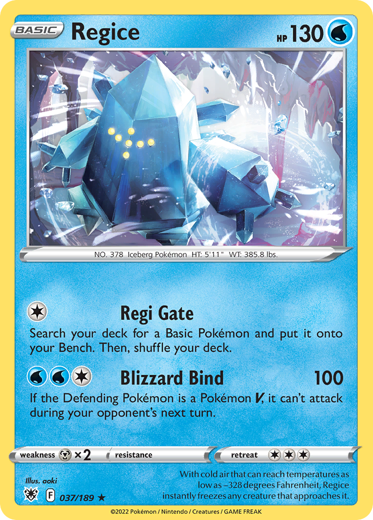 Regice — Prize Pack Series Cards #037/189