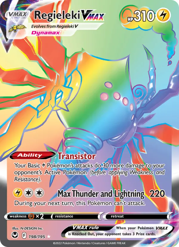 Regieleki VMAX (Secret) — SWSH12: Silver Tempest #198/195