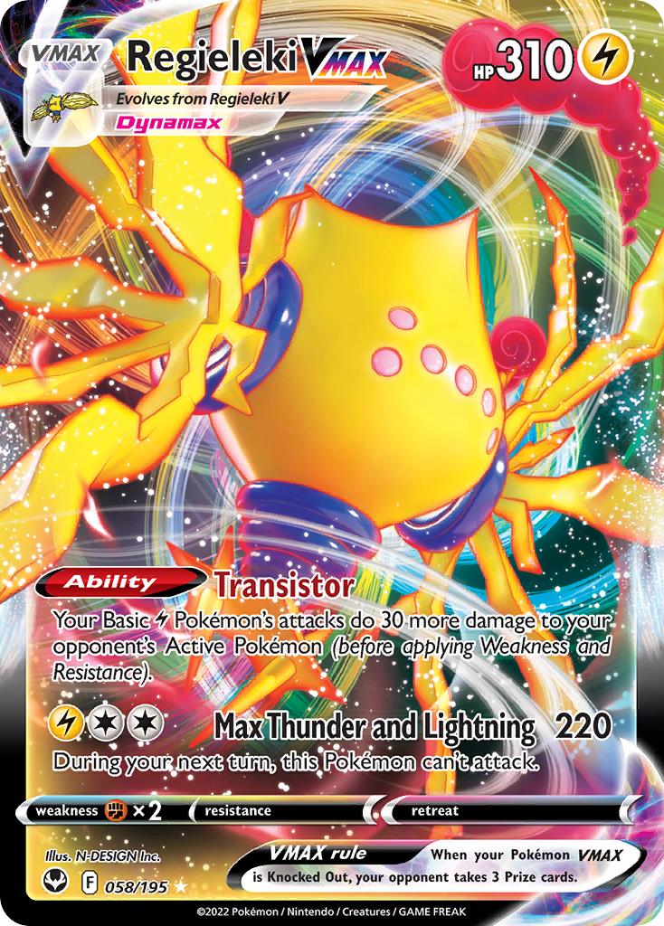 Regieleki VMAX — SWSH12: Silver Tempest #058/195