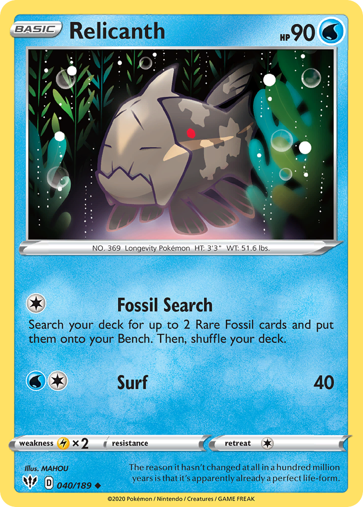 Relicanth — SWSH03: Darkness Ablaze #040/189