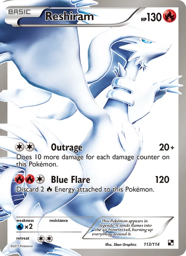 Reshiram (113 Full Art) — Black and White #113/114