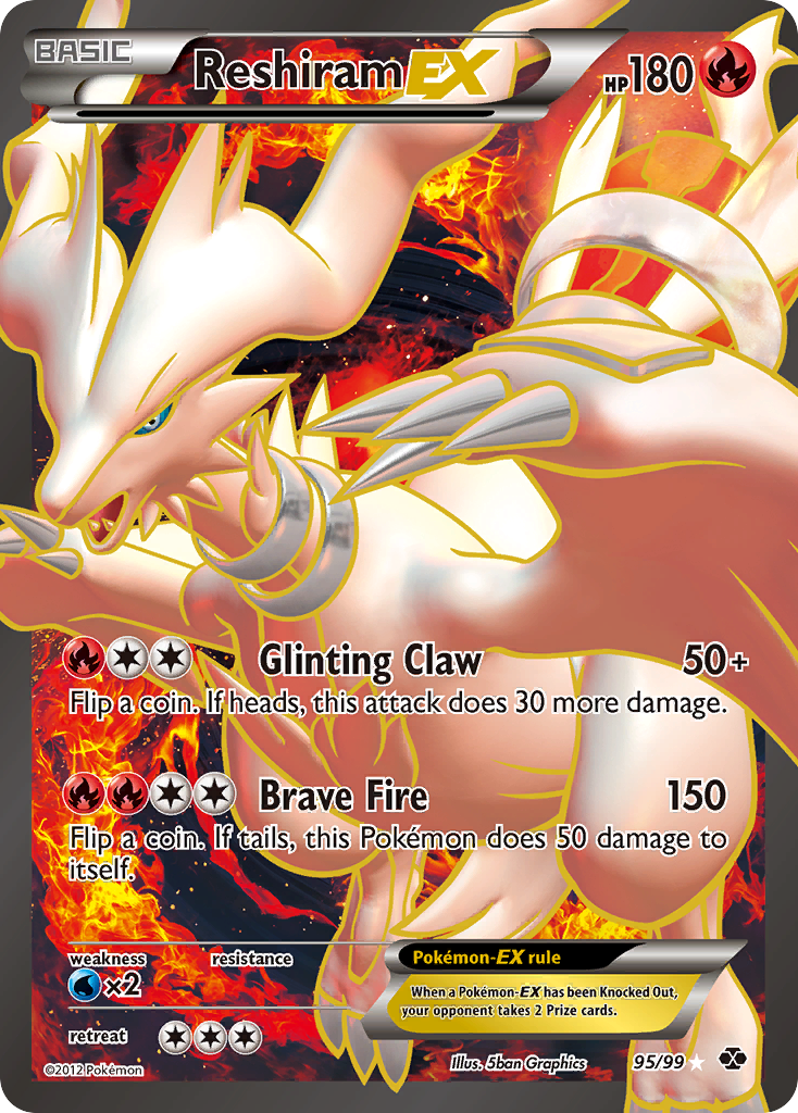Reshiram EX (95 Full Art) — Next Destinies #95/99