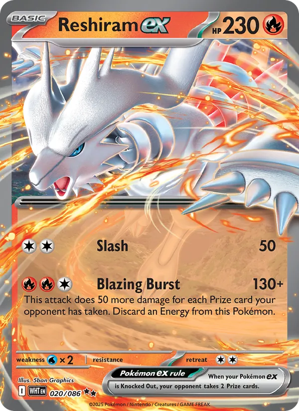 Reshiram ex (Great Ball League) — League & Championship Cards #020/086