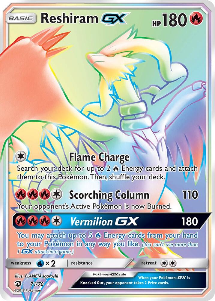 Reshiram GX (Secret) — Dragon Majesty #71/70