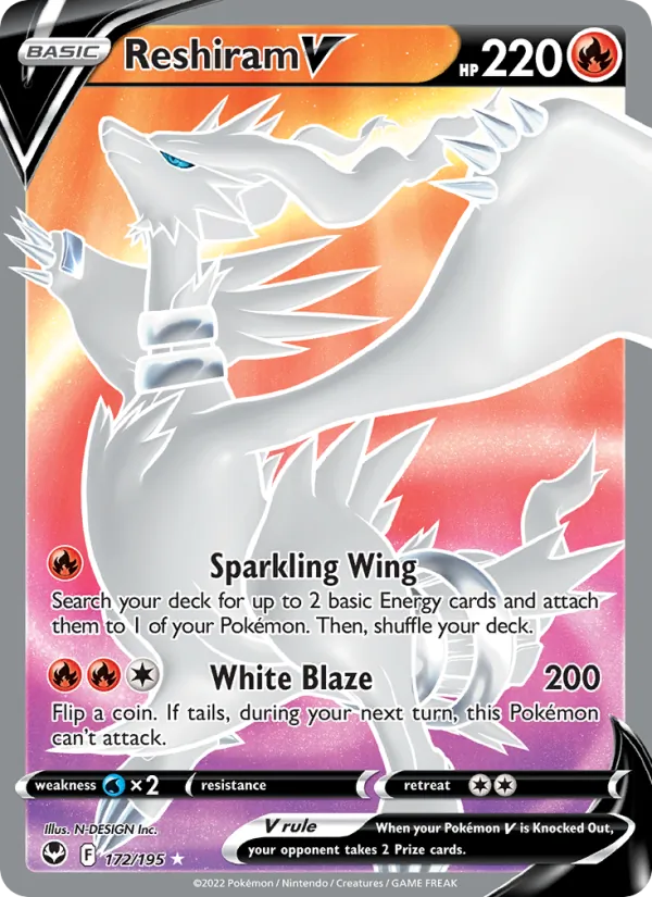 Reshiram V (Full Art) — SWSH12: Silver Tempest #172/195