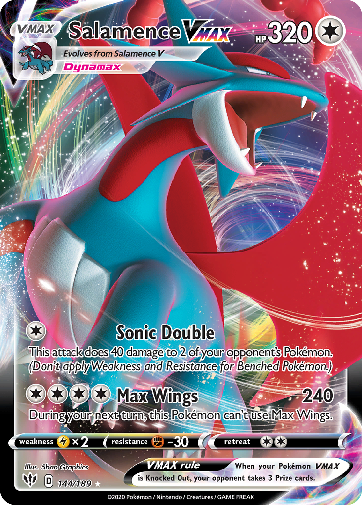 Salamence VMAX — SWSH03: Darkness Ablaze #144/189