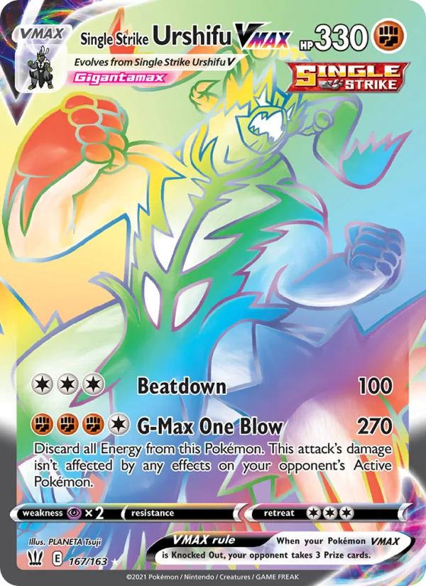 Single Strike Urshifu VMAX (Secret) — SWSH05: Battle Styles #167/163