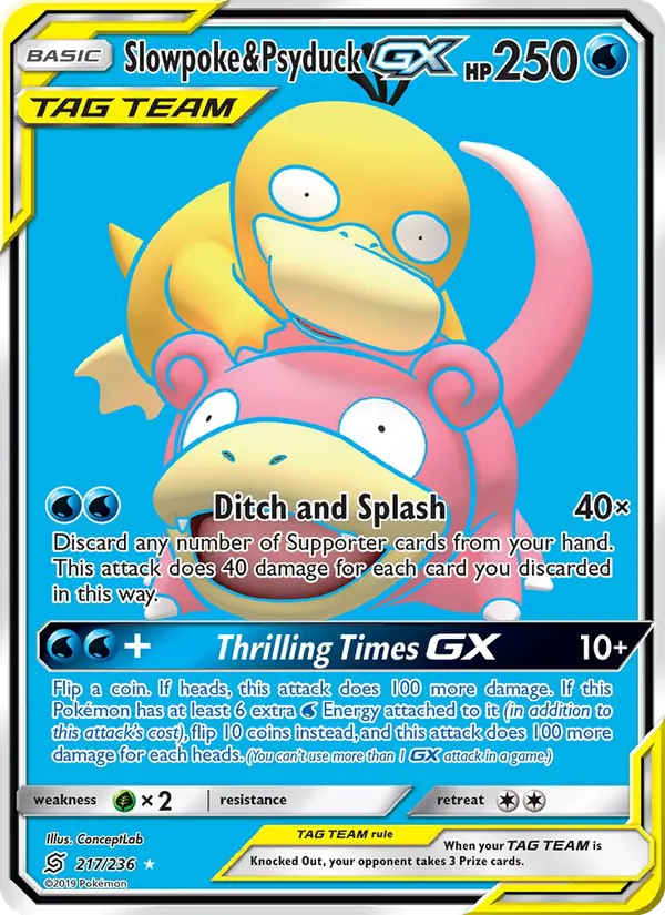Slowpoke & Psyduck GX (Full Art) — SM - Unified Minds #217/236