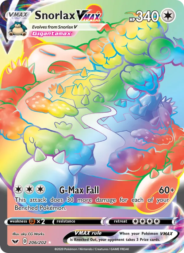 Snorlax VMAX (Secret) — SWSH01: Sword & Shield Base Set #206/202