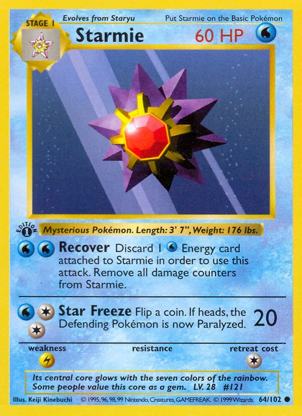 Starmie — Base Set (Shadowless) #064/102