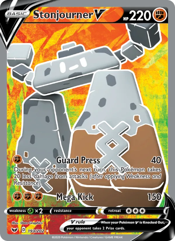 Stonjourner V (Full Art) — SWSH01: Sword & Shield Base Set #193/202