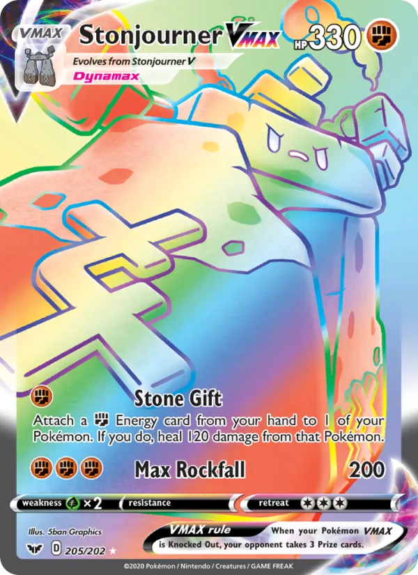 Stonjourner VMAX (Secret) — SWSH01: Sword & Shield Base Set #205/202