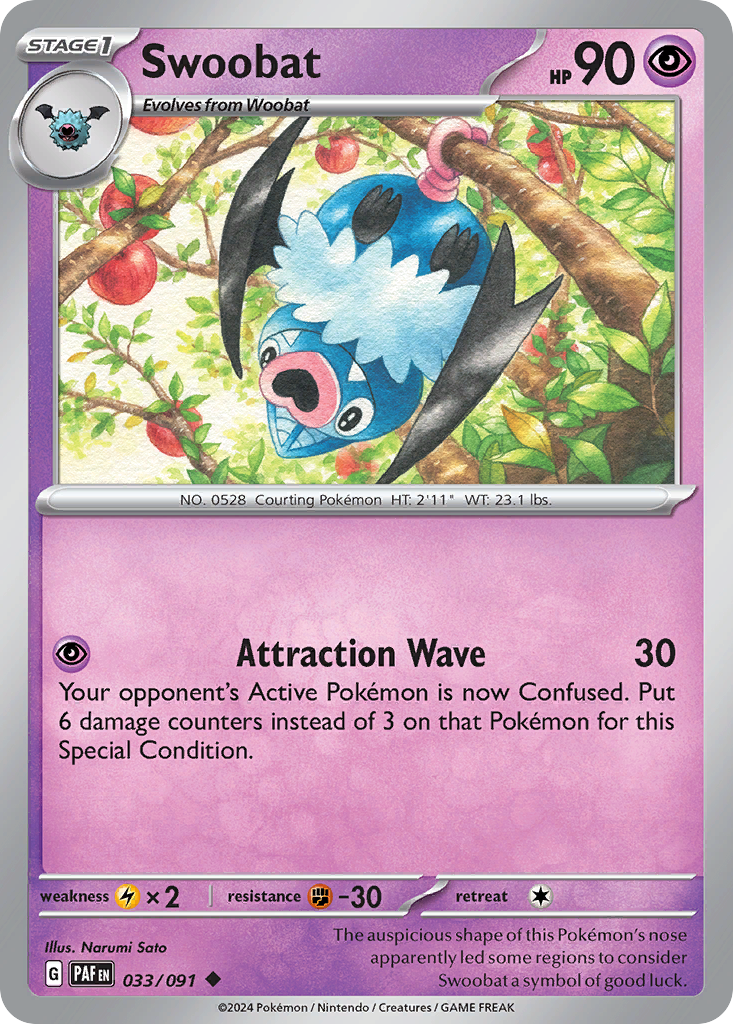 Swoobat — SV: Paldean Fates #033/091
