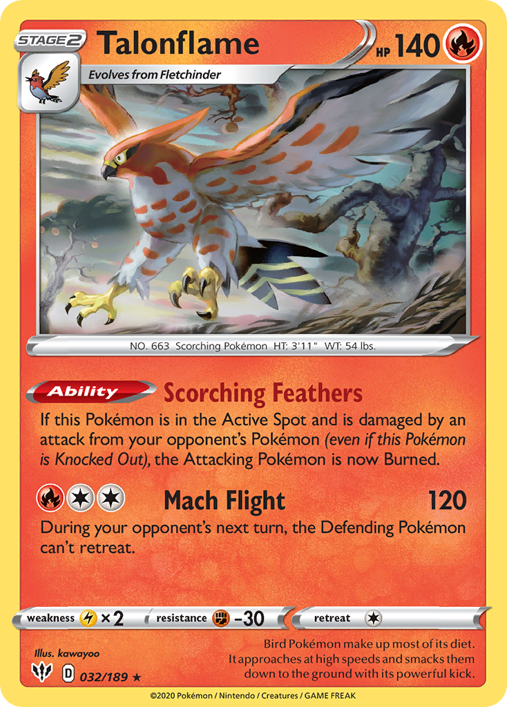 Talonflame — SWSH03: Darkness Ablaze #032/189