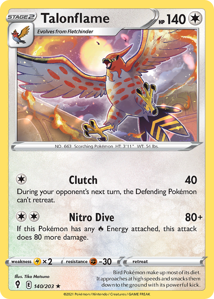 Talonflame — SWSH07: Evolving Skies #140/203