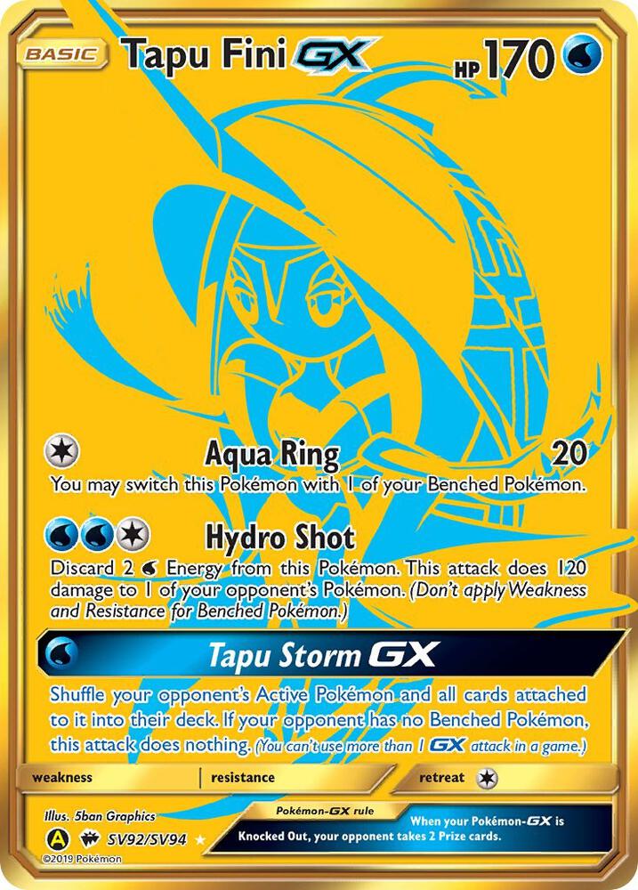 Tapu Fini GX — Hidden Fates: Shiny Vault #SV92/SV94