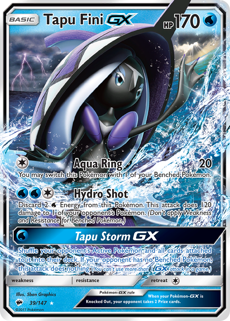 Tapu Fini GX — SM - Burning Shadows #39/147