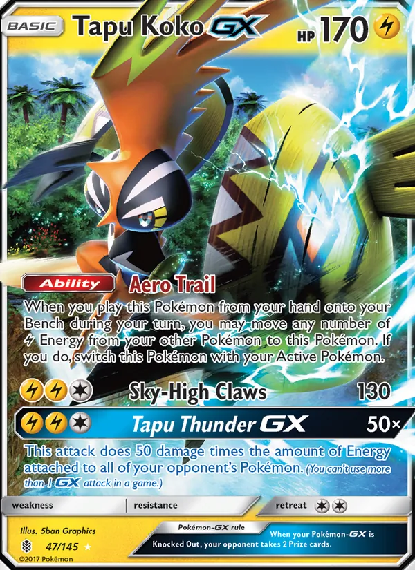 Tapu Koko GX — SM - Guardians Rising #47/145