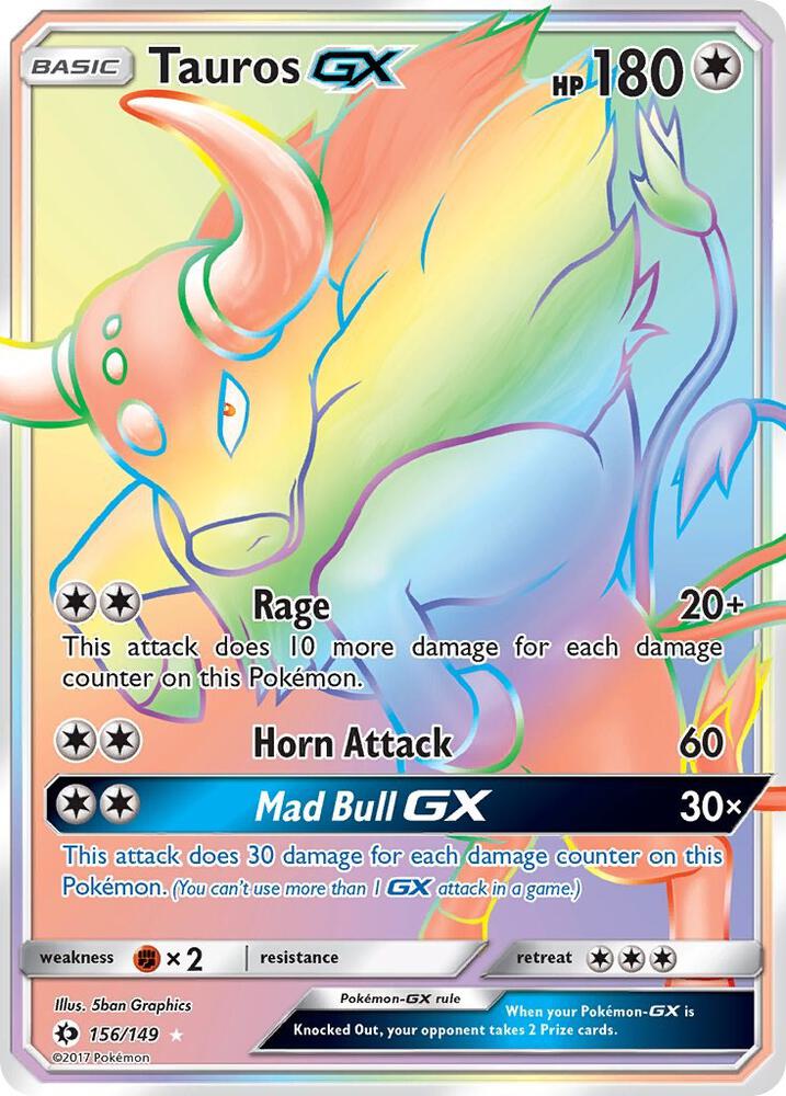 Tauros GX (Secret) — SM Base Set #156/149