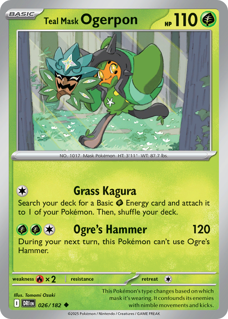 Teal Mask Ogerpon — SV10: Destined Rivals #026/182
