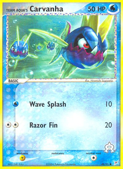 Team Aqua's Carvanha — Team Magma vs Team Aqua #48/95