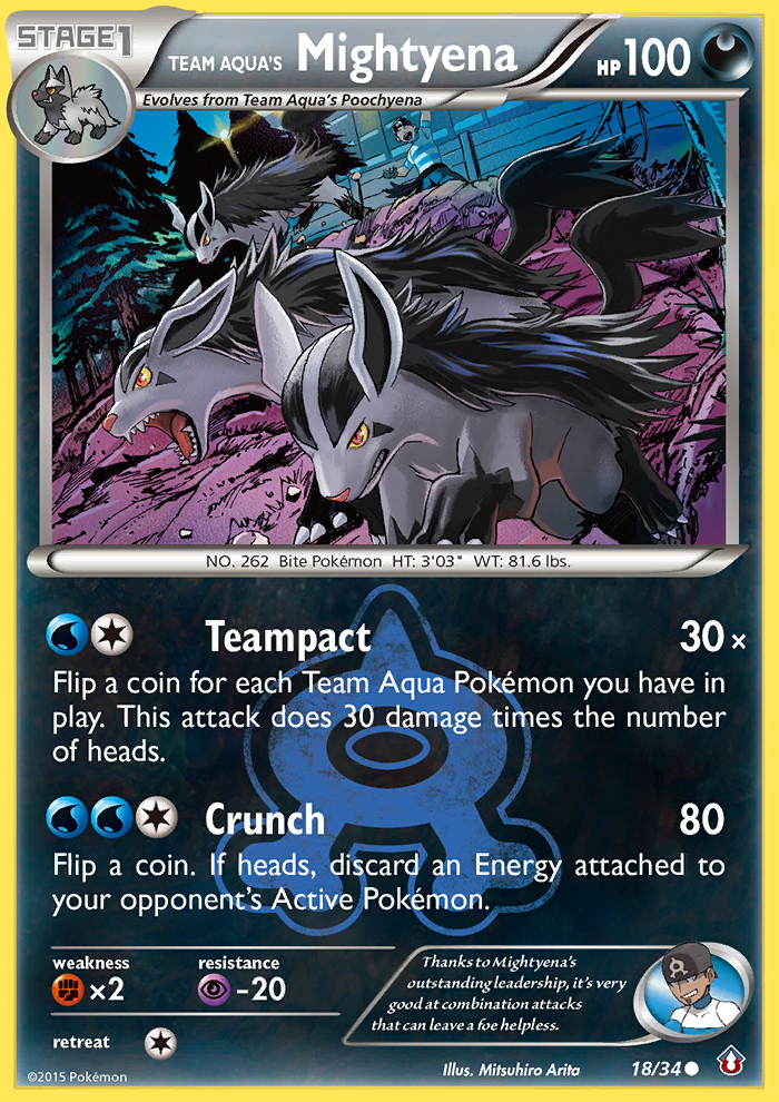 Team Aqua's Mightyena — Double Crisis #18/34