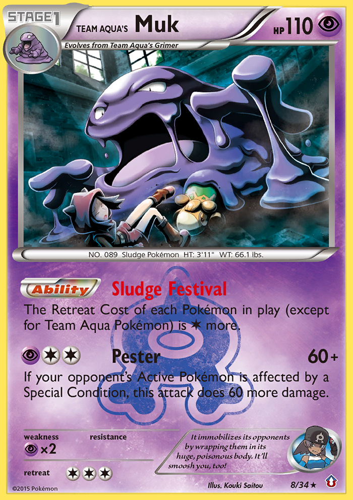 Team Aqua's Muk — Double Crisis #8/34