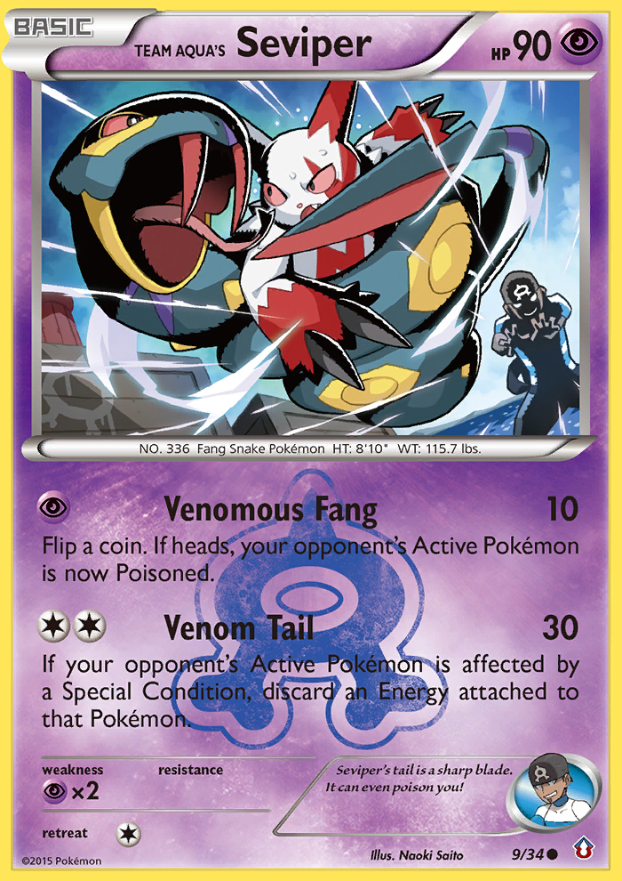 Team Aqua's Seviper — Double Crisis #9/34